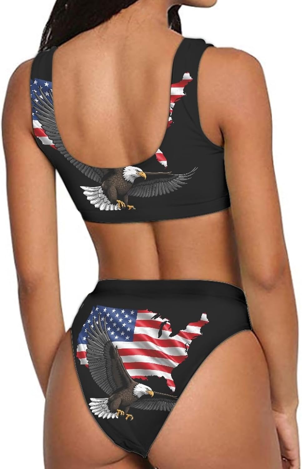 Women's High Waisted Swimsuit Crop Top Cheeky Two Piece High Leg Bikini Beach Bathing Suit image 2