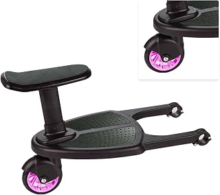Baby Stroller Auxiliary Pedal Wheel Stroller Auxiliary Pedal Firm Lock Strong Foot Buckle Daily Use for 2 Children (Pink)