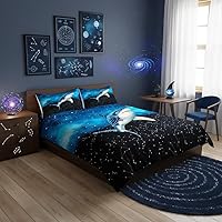 Vista 22 de Funda de edredón de vacas de las tierras altas tamaño Queen, funda de colcha con temática de granja retro occidental con animales salvajes y 2