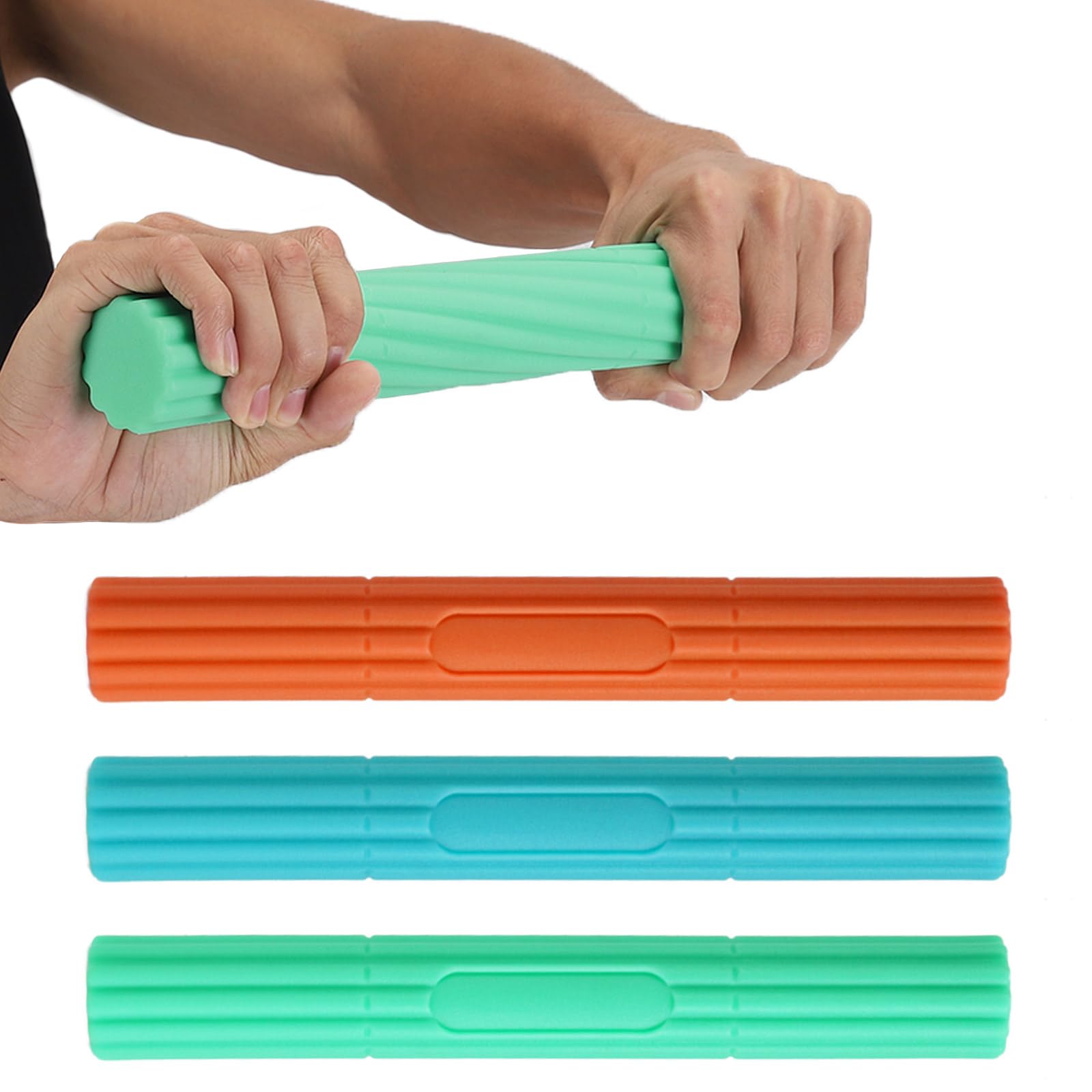 FlexBar for Physical Therapy, Tennis Elbow Therapy Bar Improves Grip Strength, Relieve Tendonitis Pain, Resistance Bar for Golfers Elbow Wrist Forearms Pain Relief - 3ps