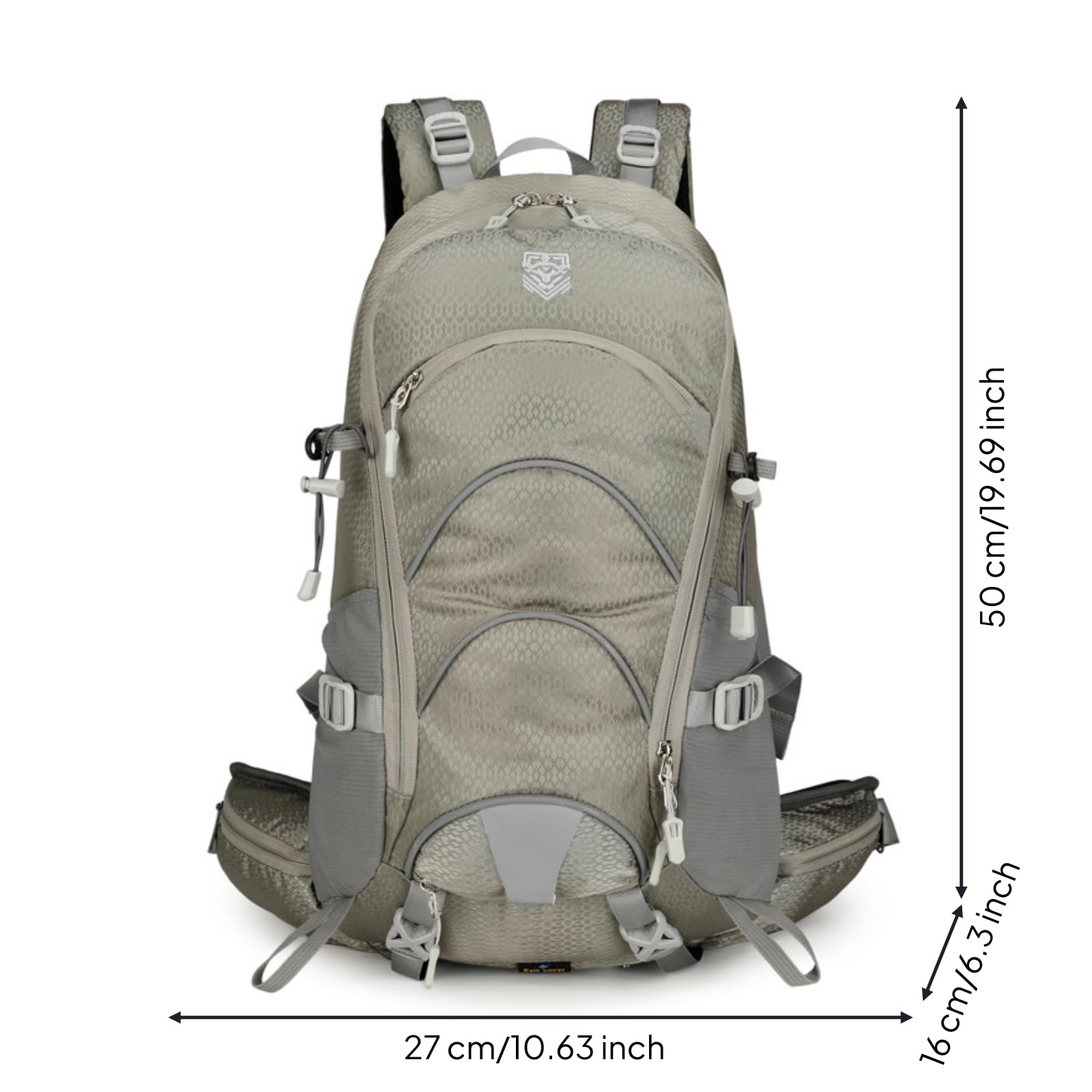 harayaa Zaino da Trekking Outdoor Zaino Escursionismo Zaino Campeggio Zaino Viaggio Zaino Daypack con Cinghie Toracica E in Vita Regolabili Multiple Pannello, Array, Grigio Scuro