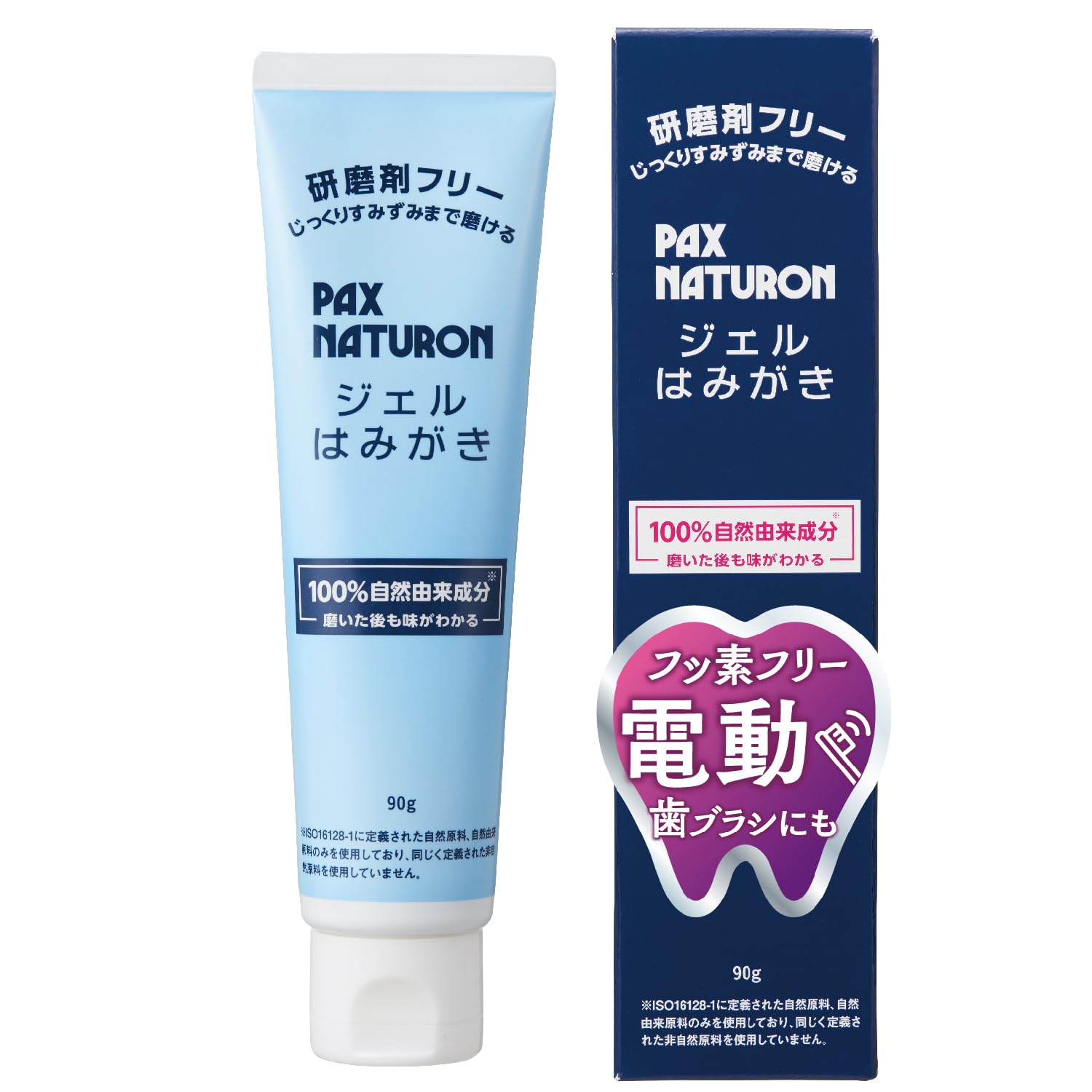 パックスナチュロン ジェルはみがき 90g 研磨剤不使用 電動歯ブラシ 無添加 泡立ち控えめ 天然由来100% 太陽油脂商品画像