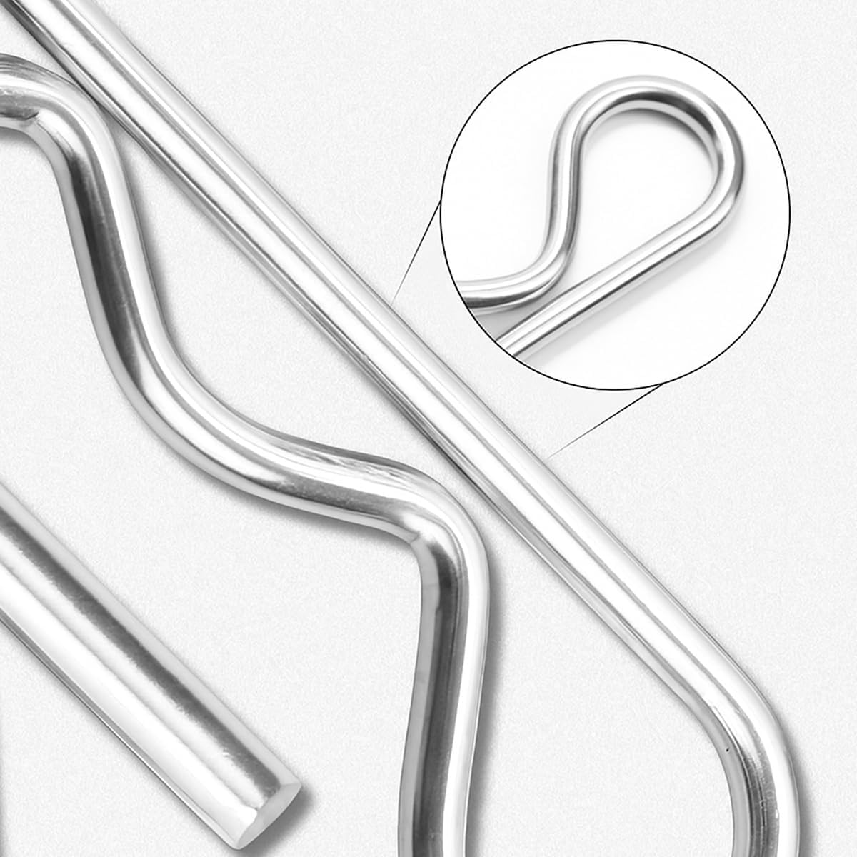 20PCS Heavy Duty Hitch Pin Clips, M3 x 65mm Strong Spring Tension Stainless Steel R-Clip Cotter Pins, Automotive Spring Retaining Wire Hair Fasteners, Universal for Trailer RV Truck