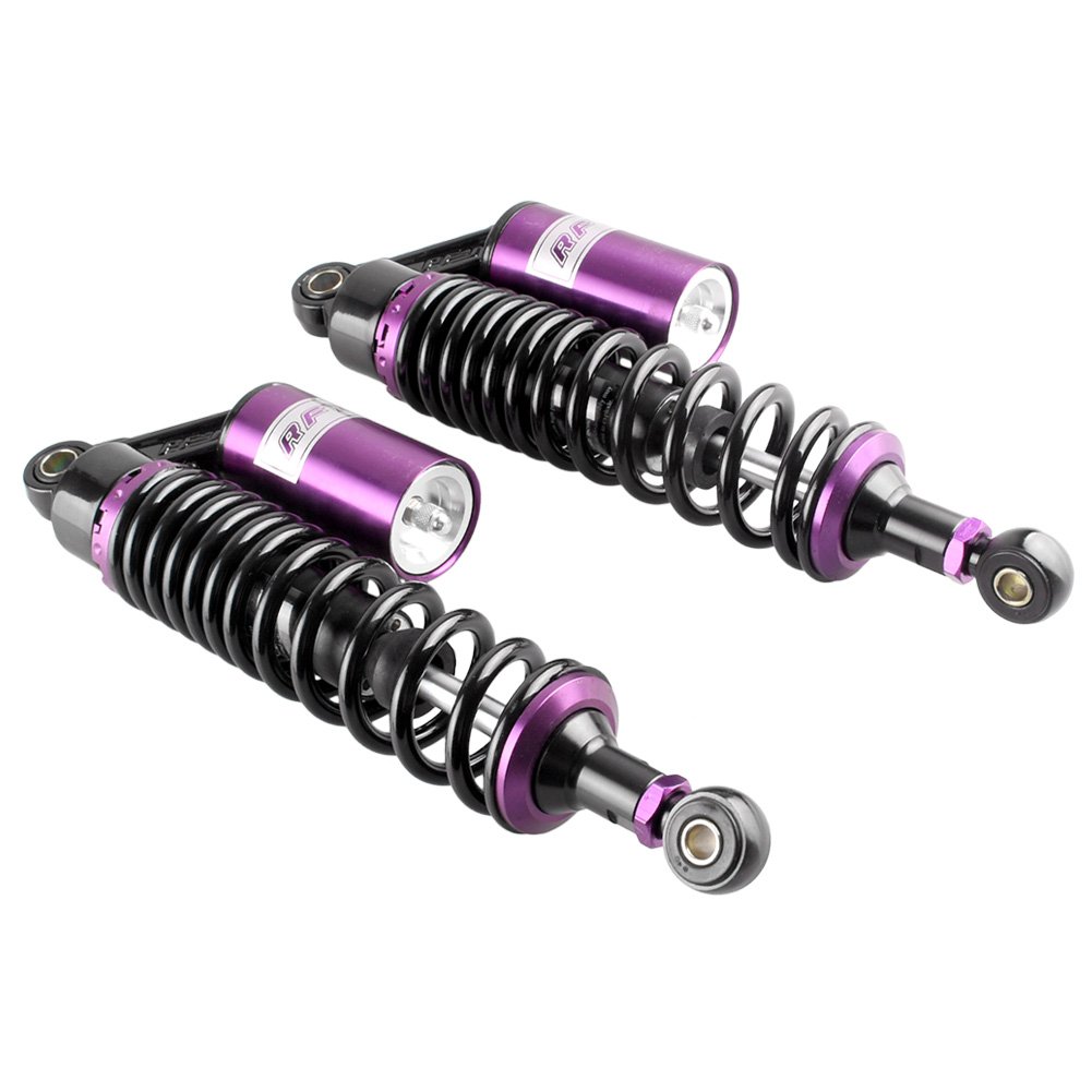 340mm 13.38 pollice 7mm Molla Universale Moto Ammortizzatori Posteriore Sospensione ATV Quad Scooter Dirt Bike Per 50cc 75cc 90cc 125cc 150cc 250cc 300cc Nero Viola