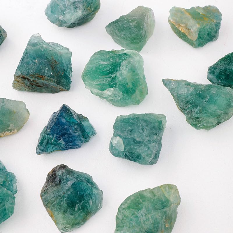 Namzi 200g Natural Green Fluorite raw Stone 3-5cm Fragrant Stone Aroma Stone Large Particle demagnetization Stone Crushed Stone DIY Decorative Ornament