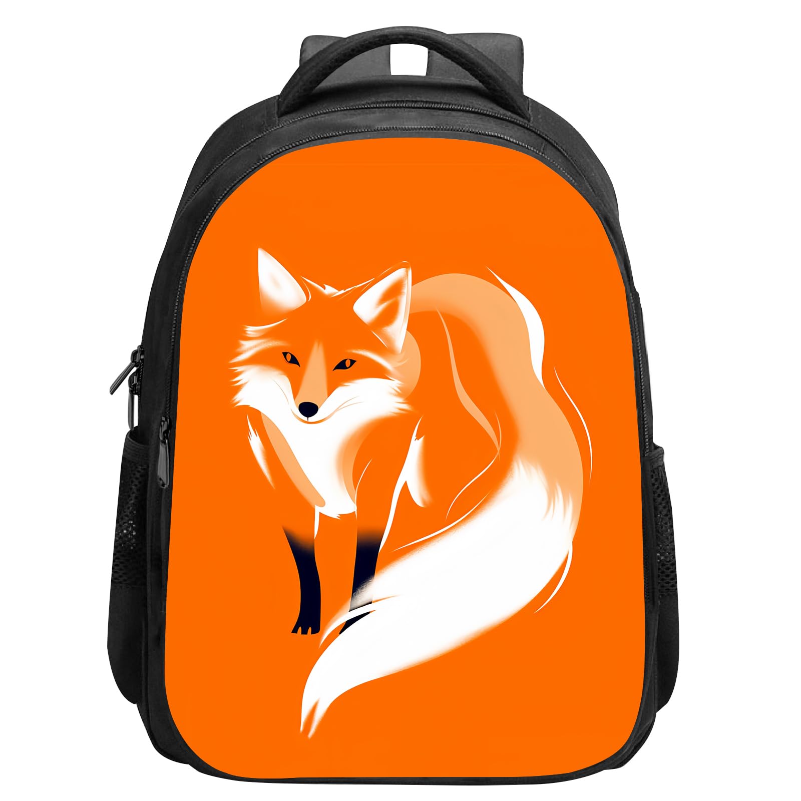 SARA NELL Fox Backpack Cute Fox School Book Bag, Fox Animal Print Children Bookbags for Elementary Primary Boys Girls, 16 Inches Bookbag with 2 Main