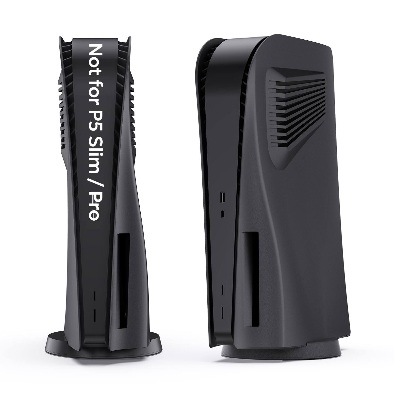 innoAura P5 Plates Cover Faceplates for 2020 Model P5 Disc Edition, Enhanced Cooling Vents & Dust Filter, Anti-Scratch Protective Case with Heat Dissipation Design (Black)