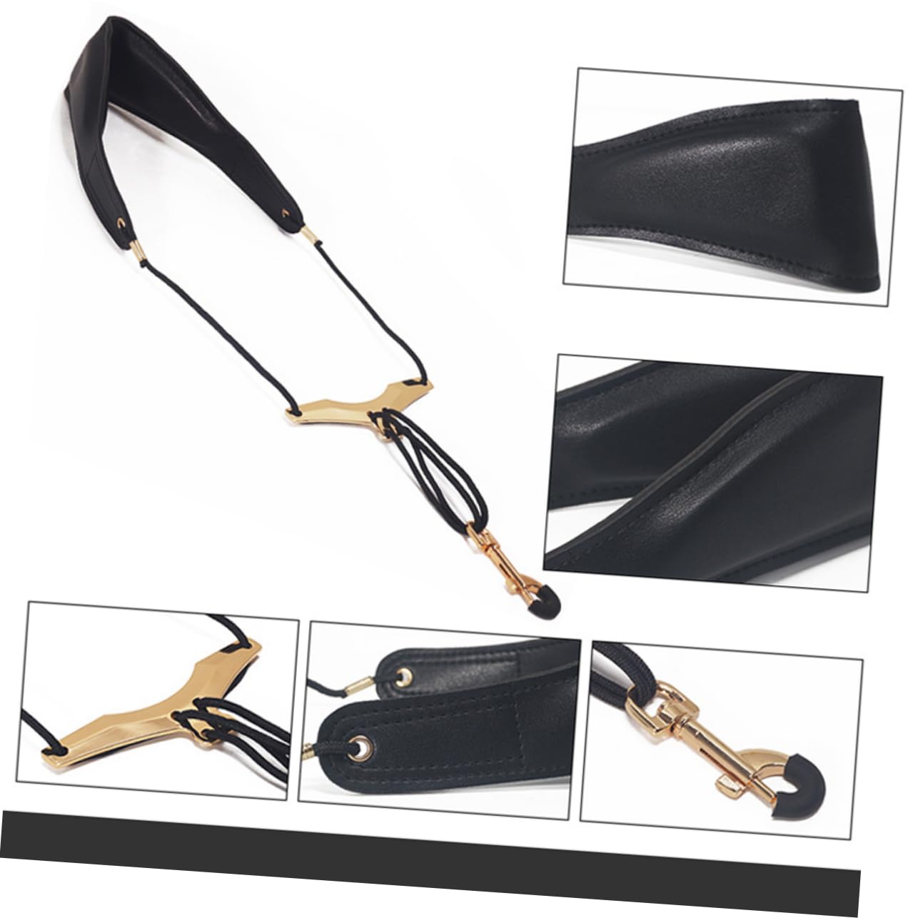 BESPORTBLE Microfiber Leather Saxophone Shoulder Strap with Metal Hook Comfortable Sax Harness for Tenor Soprano Alto Sax Players Breathable Design for Long Playing Sessions