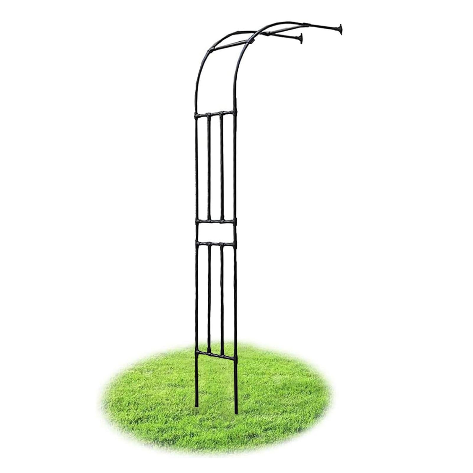 Arche de jardin en acier noir robuste pour plantes grimpantes