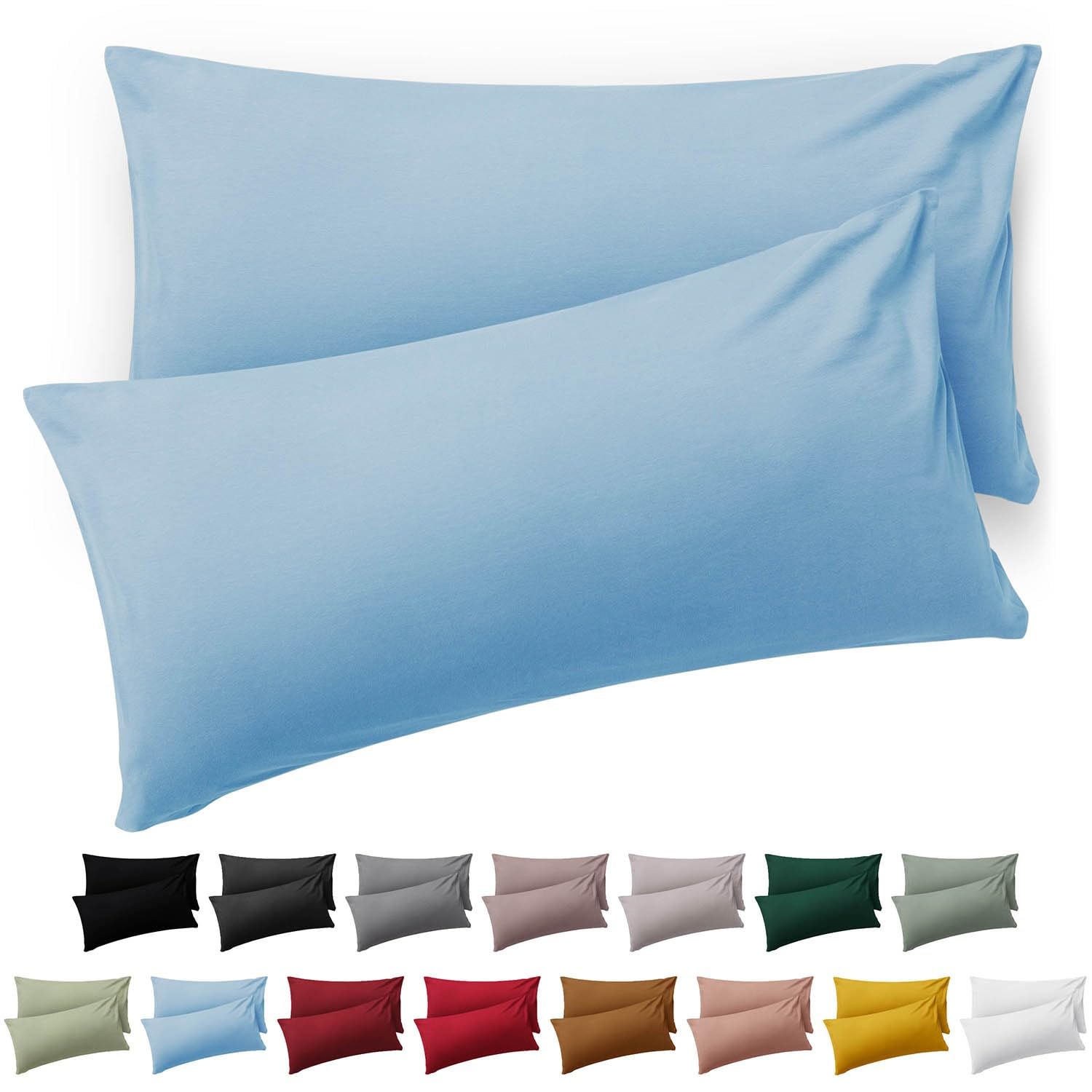 Blumtal Federe Cuscini Divano 40x60 cm - Set di Copricuscini per Divani in Microfibra a 2 Pezzi con Chiusura a Zip, certificati Oeko-Tex, extra morbidi e lavabili - Azzuro Chiaro