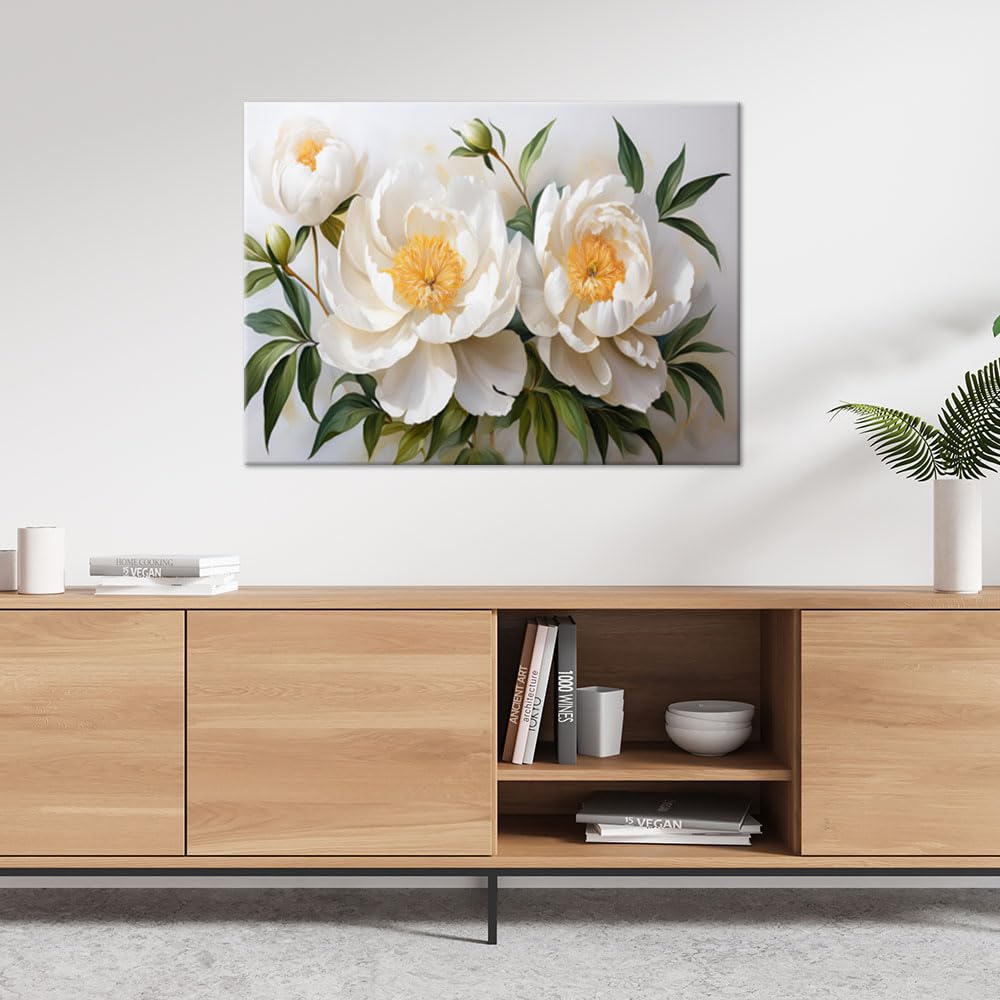 Feeby Quadro Su Tela Fiori Astratti Pastello 120x80 Cm | Stampe UV Resistenti, Moderno Soggiorno