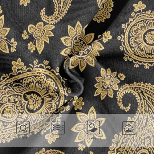 Golden Paisley Floral Black Underwear for Girls, Toddler Panties, Cotton Girls Underwear, 2–8 Years3