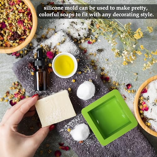 Image of MoldBerry Silicone Soap Mold | Square Soap Mould | Single Square Cavity Soap Making Mould | Homemade Soap Making Mold for Soap Making, Bath Bomb and Bath Products (Multicolor - Pk1)