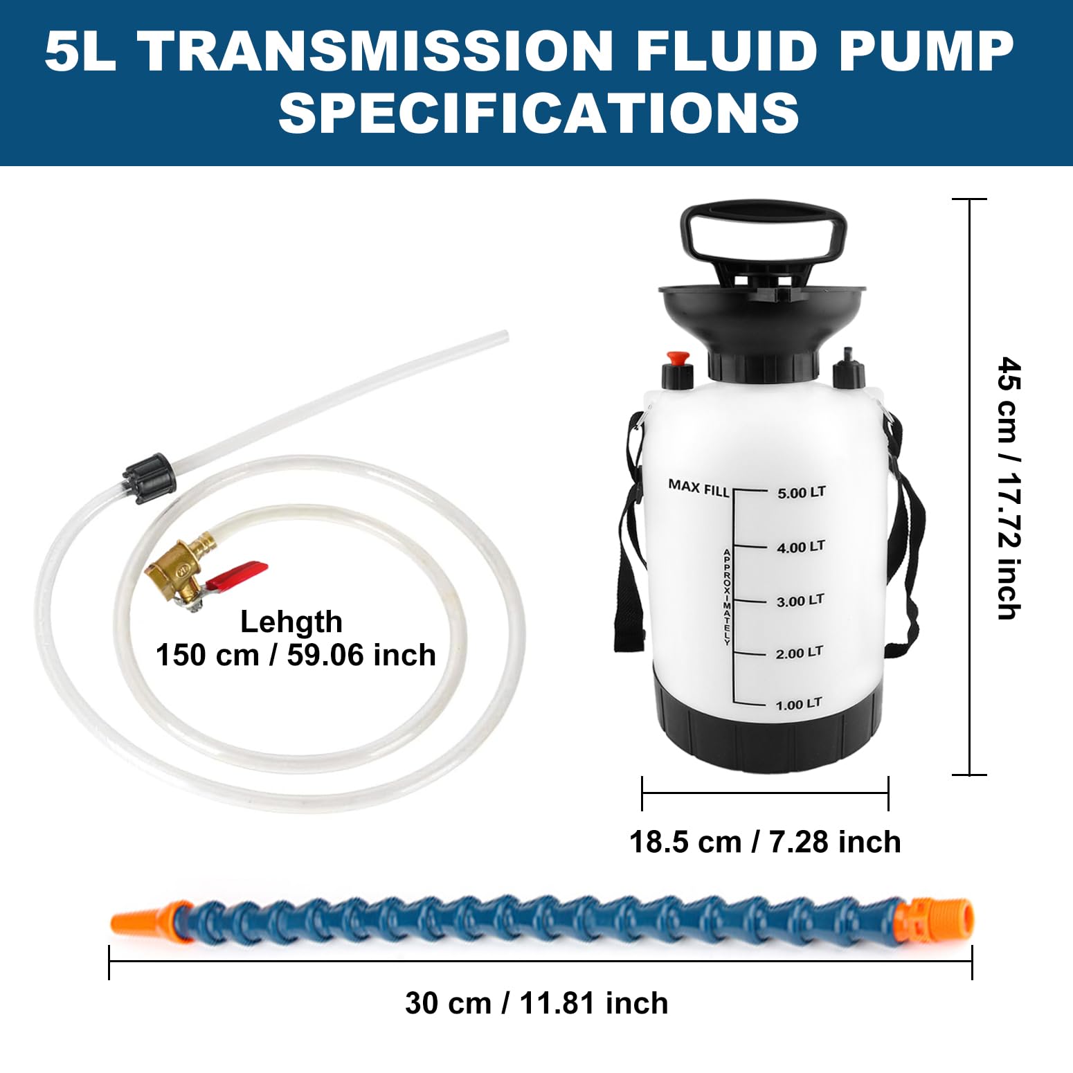 Bomba de líquido de transmisión de 5 L, bomba de mano automotriz, bomba de aceite de transmisión, bomba de transferencia de aceite, sistema de transferencia de aceite sin esfuerzo para