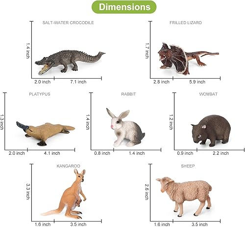 Miniatura 5 de Volnau Figuras de juguetes de animales, 12 figuras australianas para niños, decoración de Navidad, regalo preescolar, paquete educativo de