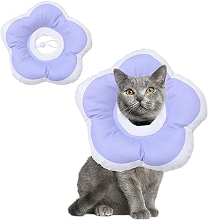 ALI2 Cat Cone Collar Soft Cat Recovery Collar Cute Petal Neck Cat Cones After Surgery Adjustable Cat Elizabethan Collars for Kitten and Small Cats Dogs S
