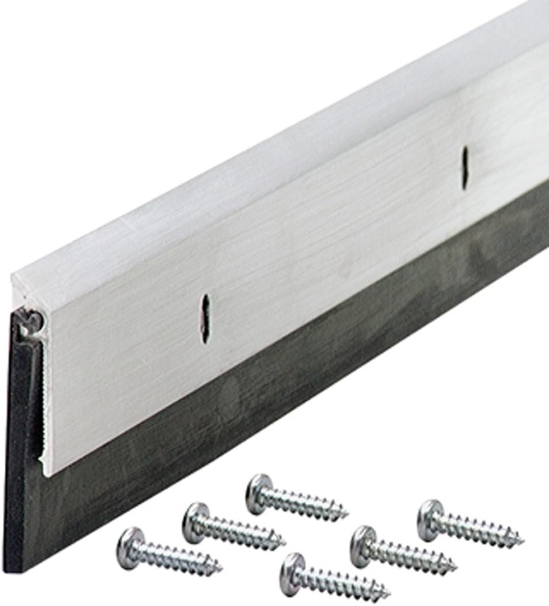 Randall Manufacturing V-63-BR Heavy Duty Aluminum Door Sweep - 3 Foot Brown, Vinyl Seal For Gaps Up To 1 3/8"