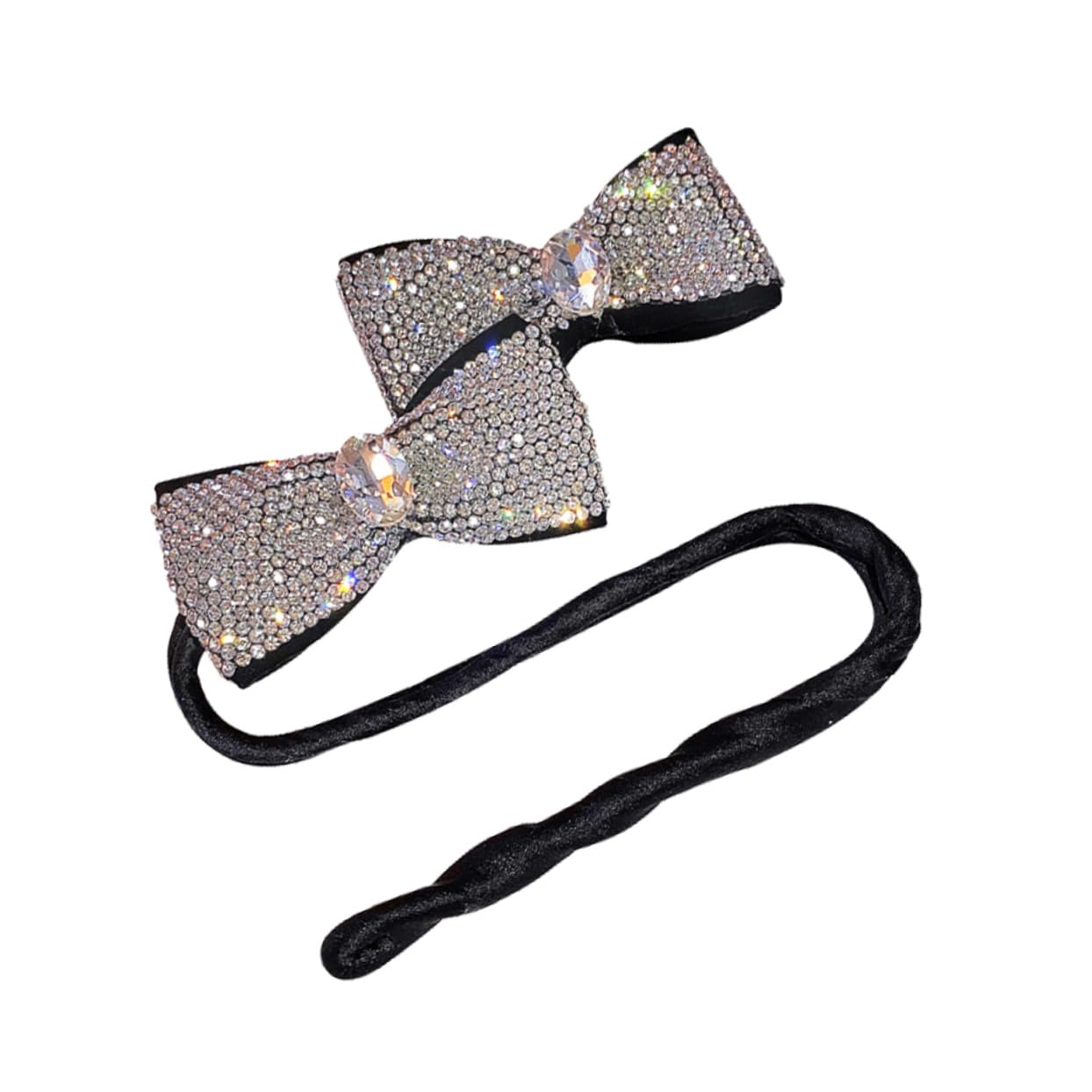 PartyKindom Rhinestone Bowknot Bun Shaper Women's Hair Bun Maker Donut Accessory Fashion Styling