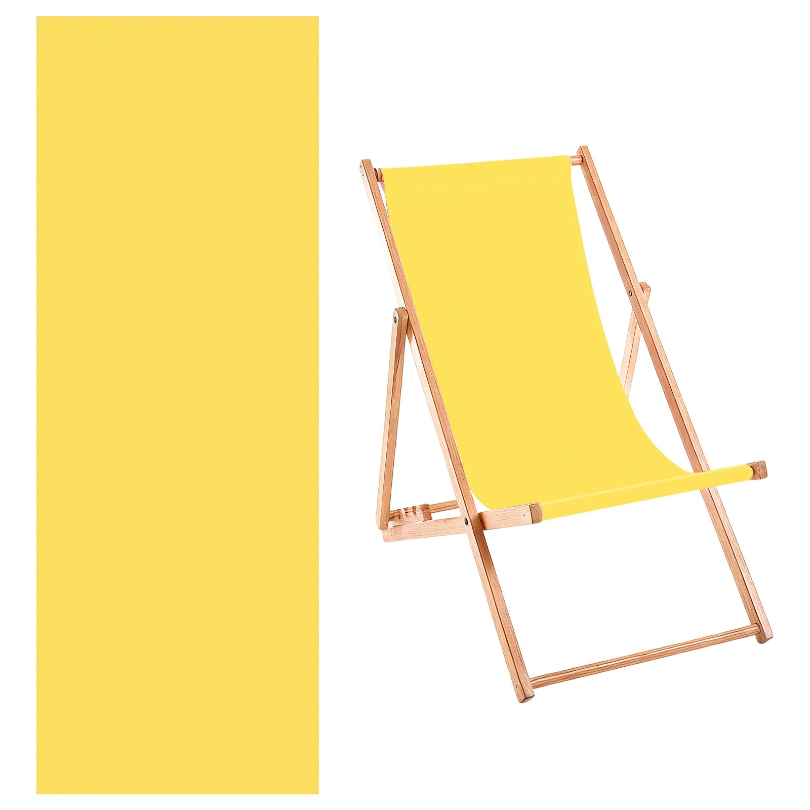 M METERXITY Beach Sling Chair Replacement Canvas, 16x44.5 Inch Folding Lounge Chair Fabric for Beach/Sunbathing/Courtyard/Garden, Outdoor Furniture Cloth [Yellow, Only Replacement] — image 1