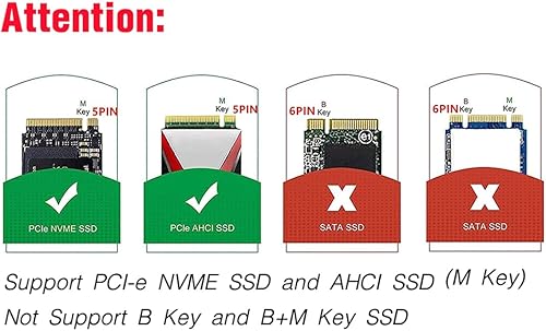 Miniatura 6 de XRIKUI Extensor PCIe a M.2 NVMe, tarjeta de extensión PCI-e 4.0 para adaptador SSD M.2 2280 2260 2242 2230