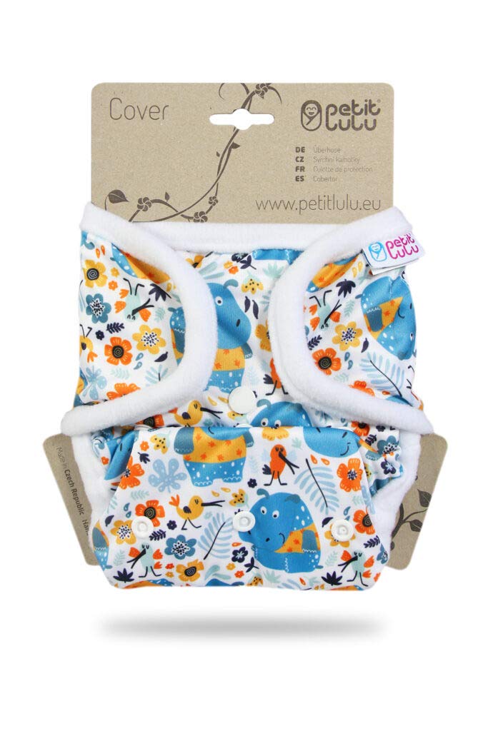 Culotte de Protection Petit Lulu | Couvre-Couche | Taille Unique | Fermeture à Pressions | Réutilisable & Lavable | Étanche | Couches Lavables | Fabriqué en Europe (Hippos)
