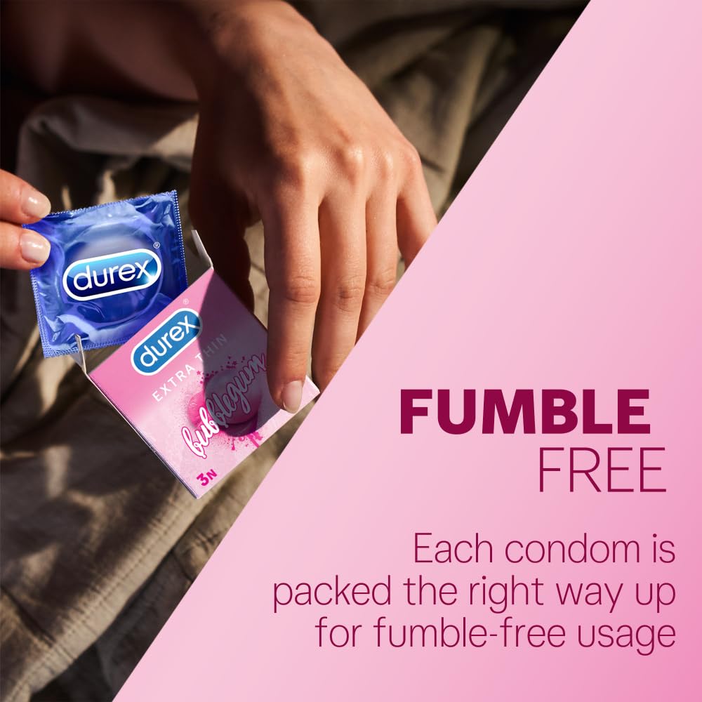 Durex Extra Thin Intense Bubblegum Flavoured Condoms For Men - 12s product image 5