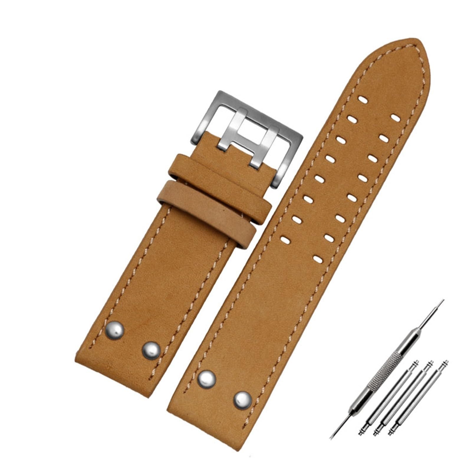 Générique FYXT - Cinturino per orologio in vera pelle, 20 mm/22 mm, compatibile con Hamilton Khaki Field H760250 H77616533, con fibbia a bottone