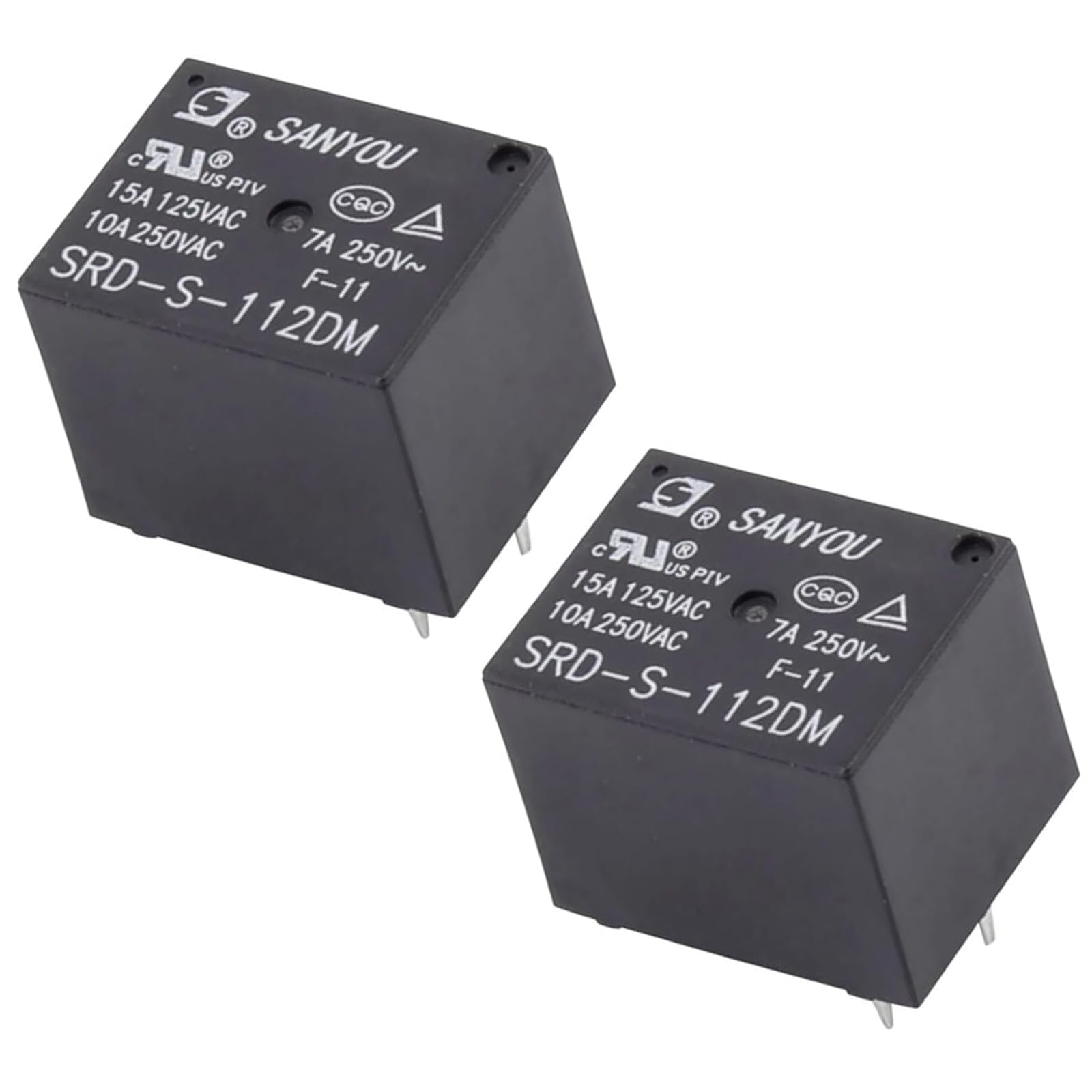 SRD-S-112DM 12VDC 15A 4Pins Water Heater Air Conditioner Relay (2-Pack)