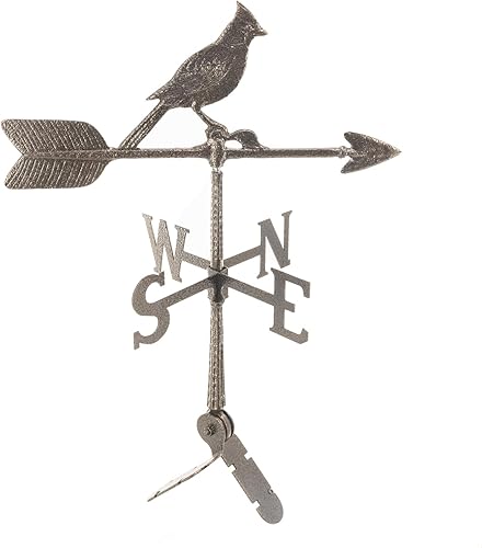 Miniatura 6 de Veleta cardenal de aluminio de 24  - Veleta al aire libre con adorno - Decoración de techo de metal - Montaje incluido (4 a elegir) - Veleta de