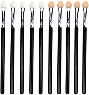 NUOFEIBAO Portable Eyeshadow Brushes, Reusable Eyeshadow Sponge Applicat 10PCS Eyeshadow Brushes,or, Disposable Eyeshadow Sponge Applicator, Sponge Oval Makeup Brush (10)
