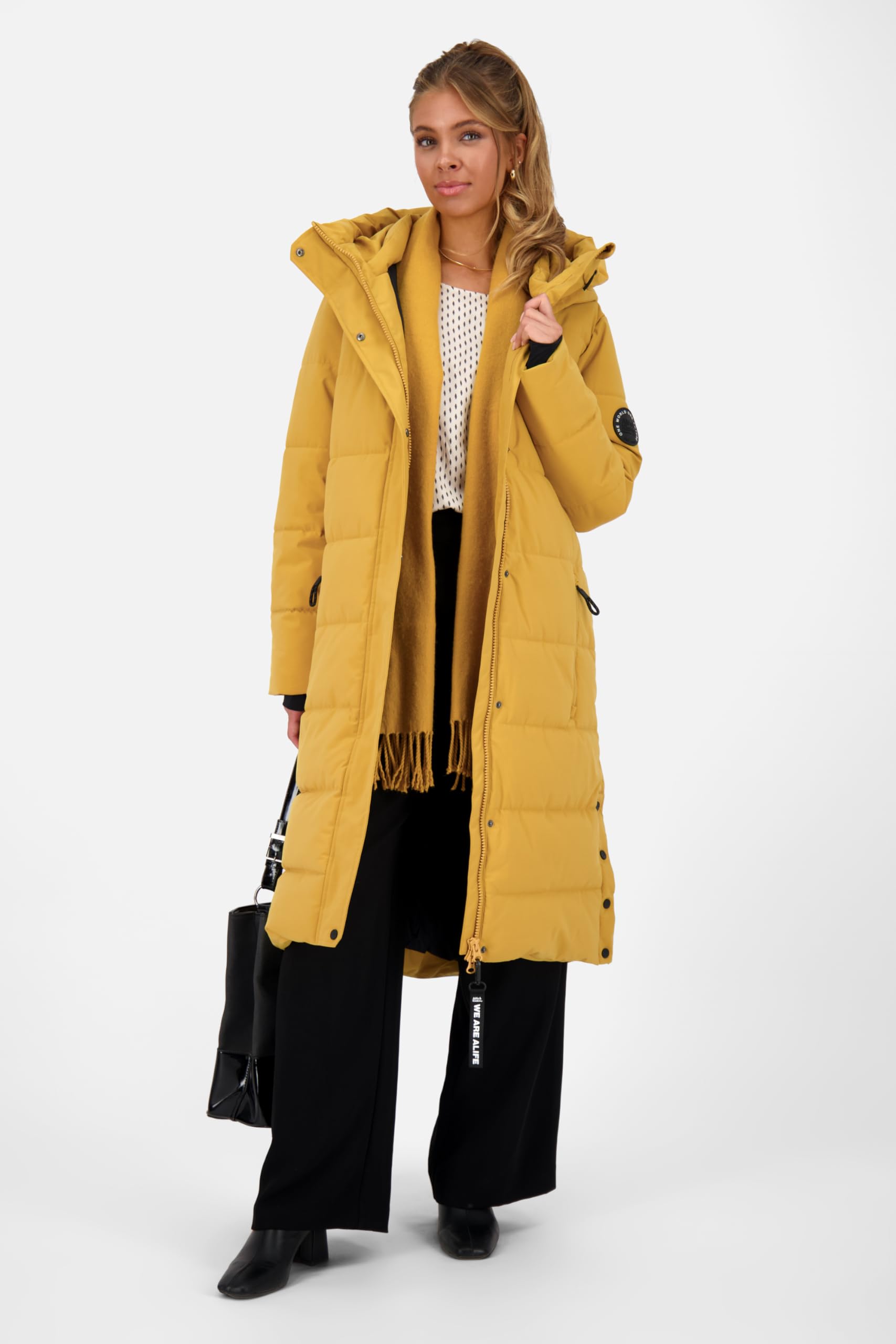 ALIFE AND KICKIN KatiaAK A Puffer Coat - Winterjacke Damen mit Kapuze, langer Wintermantel in Daunenoptik, warme Steppjacke, Damen Winter Oberbekleidung Damen Steppjacke, Winterjacke camel XXL