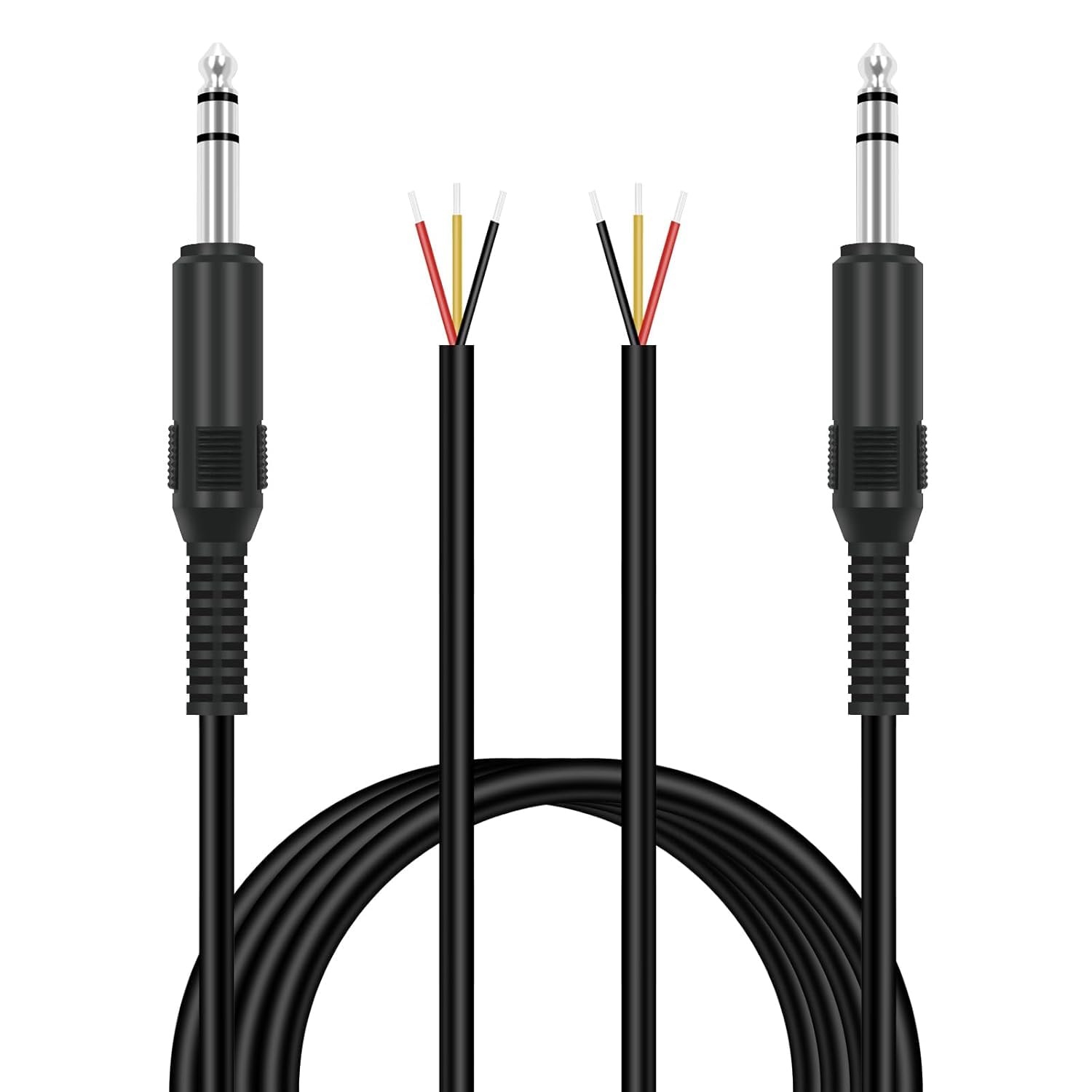 Fancasee Cavo audio da 3,5 mm a cavo TRS stereo maschio a cavo nudo Pigtail jack da 3,5 mm per riparazione cavo audio per altoparlanti, cuffie, auricolari
