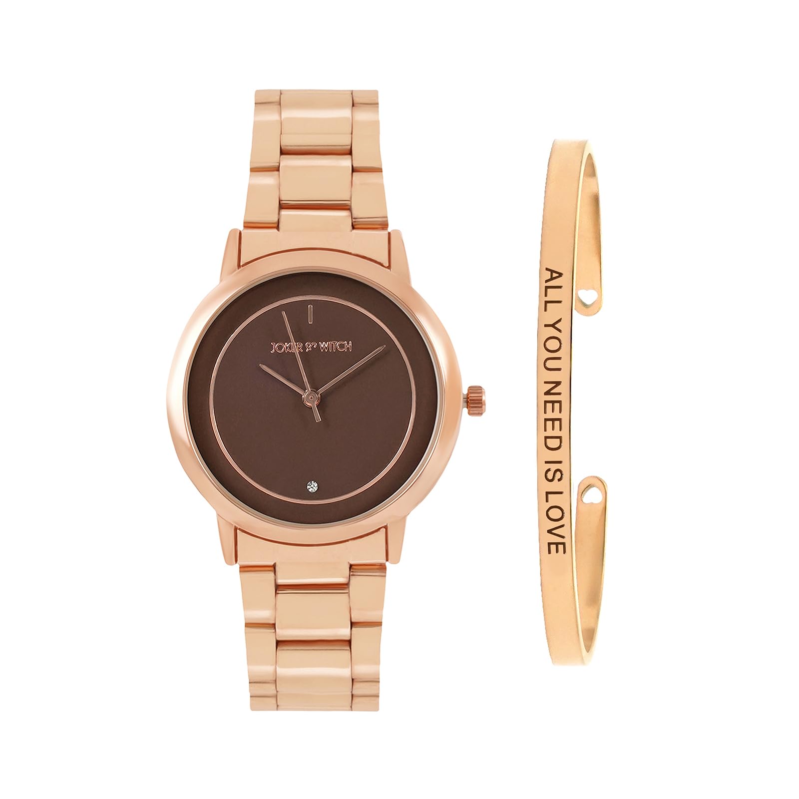 Joker & Witch Stainless Steel Women Corvette Rosegold Analog Watch Bracelet Stack, Black Dial, Rose Gold Band (B0C7L8SHCV) Amazon Price History, Amazon Price Tracker