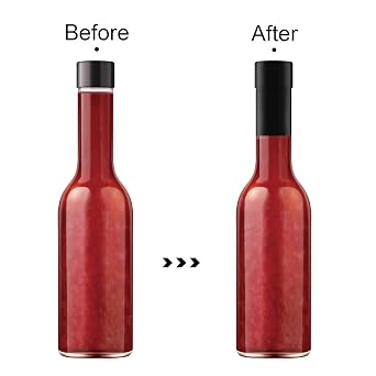 Black Shrink Bands,50x60mm 200 Pieces Black Shrink Wrap for Hot Sauce Bottles and Other Liquid Bottles Fits 3/4 to 1 Diameter
