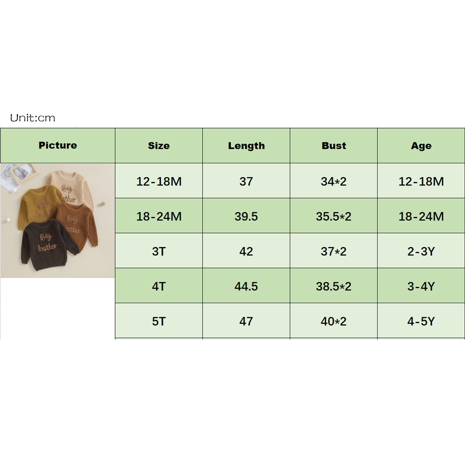 L&ieserram Maglione lavorato a maglia per neonati e bambini, a maniche lunghe, abbigliamento casual per fratello, adatto per autunno e inverno, 0-5 anni