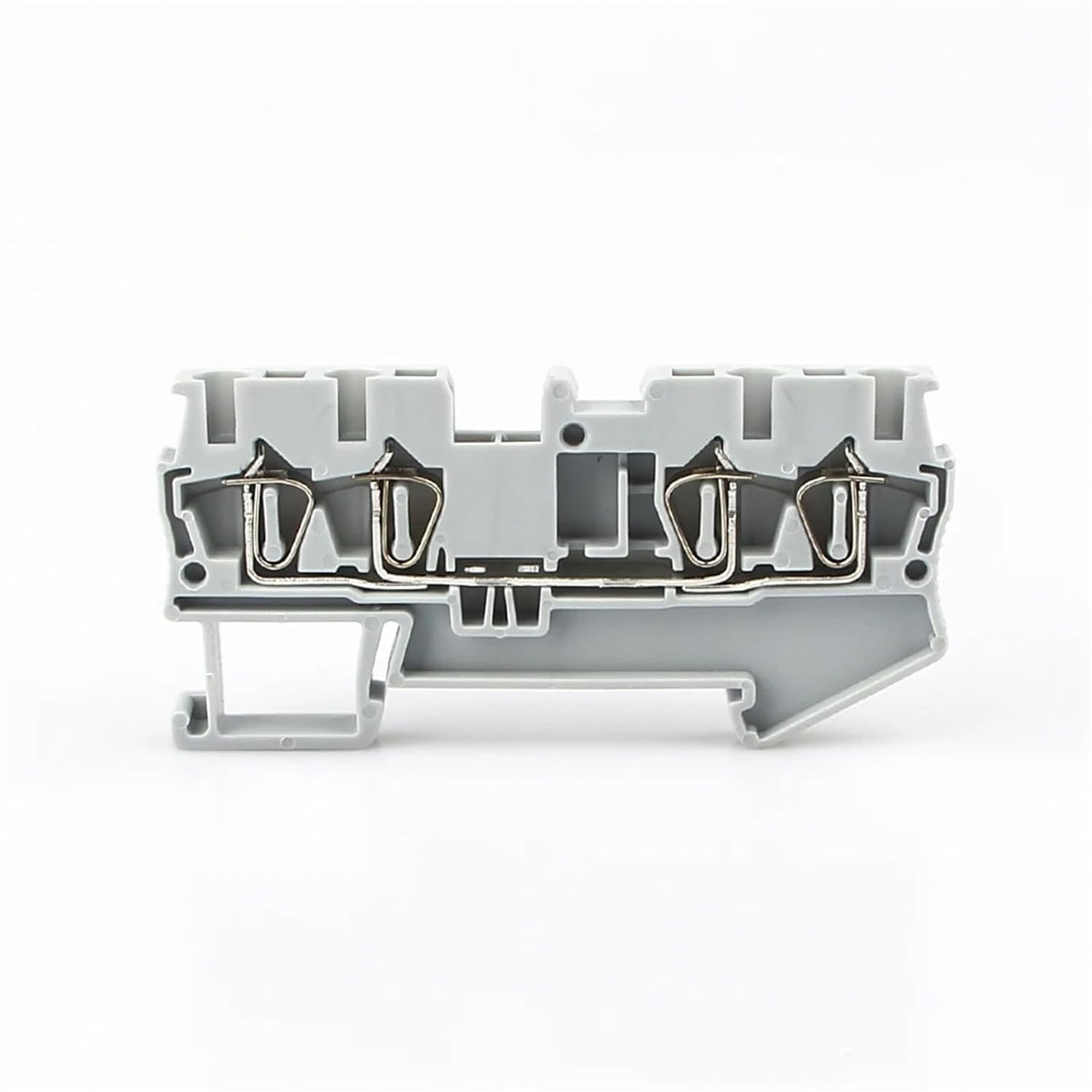 Din Rail Terminal Block 10Pcs ST-2.5-Quattro Wire Connectors Pull Type 4 Conductors Spring Wiring Terminal Blocks(Blue)