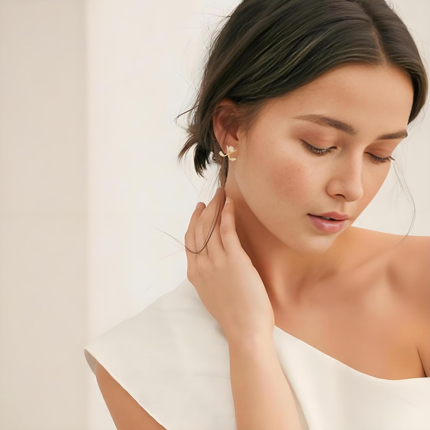 18K Gold Plated Golf Earrings for Women, 925 Sterling Silver Posts Golf Ball Stud Hypoallergenic Sport Earrings Matching Golf Outfit, Player Jewelry Gifts for Golfers Women Wife Mom Friends - Image 7