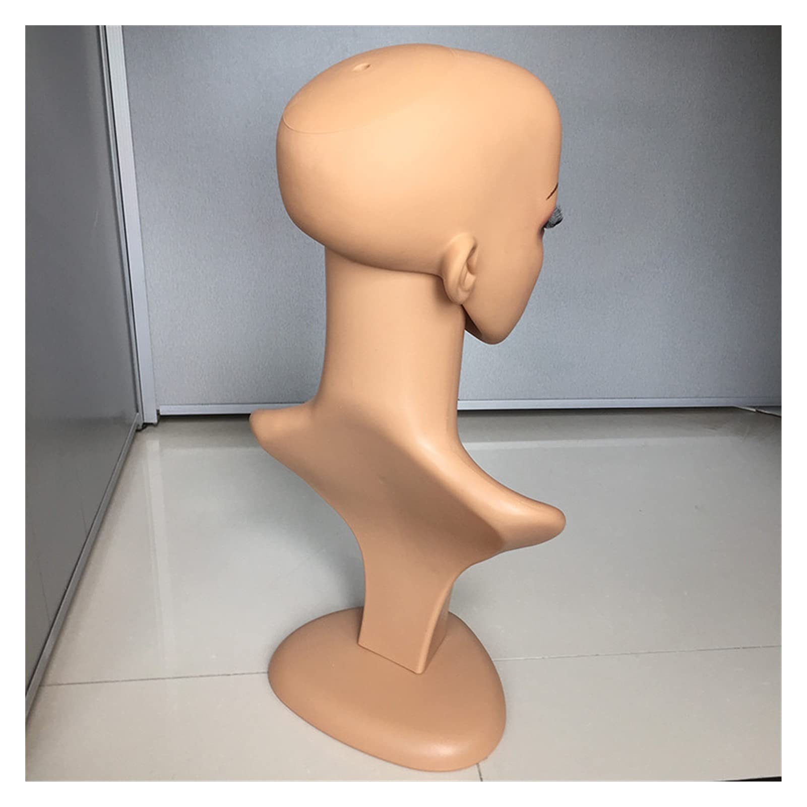 Pe Bald Mannequin Head for Peruki Making Cosmetology Manikin Head for Makeup Praktyka Czarna Mannequin Head