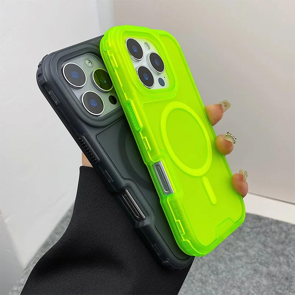 Funda 3 en 1 a Prueba de Golpes para iPhone 16 Pro MAX, 15 Pro, 14, 13 y 12, con Carcasa Trasera translúcida Simple y esmerilada con Carga inalámbrica, Color Azul, para iPhone 15