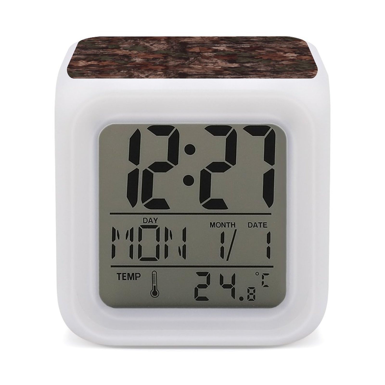 VstaDank Outfitter Tuff Camo Alarm Clock Alarm Clock with 7 Color Changing Digital Clocks for Bedrooms Sleep Training Clocks with Large Display for Office Kitchen Living Room