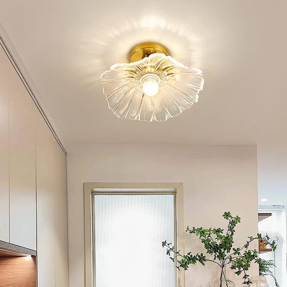 Pendant Lights , Flower Shade Ceiling Light Retro Glass