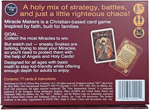 Miniatura 3 de Miracle Makers - Juego de cartas  Temático cristiano, no requiere conocimiento bíblico  Diversión no confesional  A partir de 7 años, 2 a 4