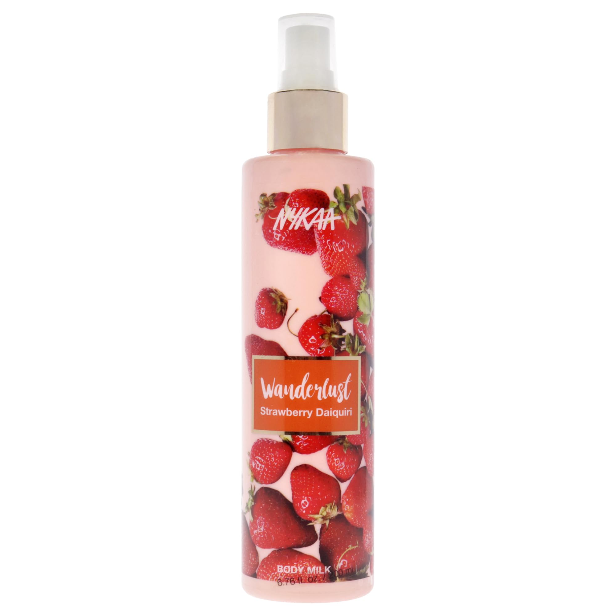 Nykaa Naturals Wanderlust Body Milk - Green Tea Leaf Extracts for Dry Skin and Essential Care - Instant Absorption & Hydration- Vegan, Cruelty, SLS, and Paraben Free - 200ml (Strawberry Daiquiri)