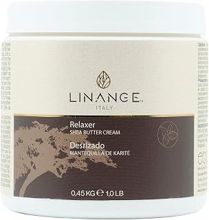 Linange Relaxer with Shea Butter 1 lb - Moisturizing Hair Straightener with Sunflower Oil for Smooth Results
