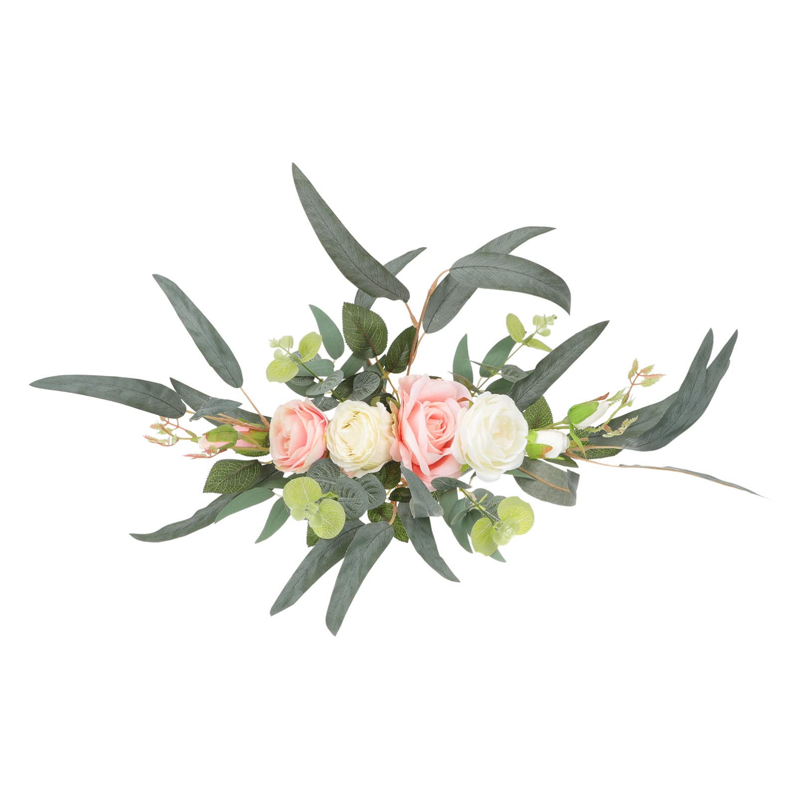 WAAZI Boda Artificial Arco Flor Botín Rústico Falso Floral Cartel de Bienvenida Guirnalda Arreglos for Dintel Corona Puerta Recepción Telón de Fondo Mesa Pasillo Entrada Espejo Decoración