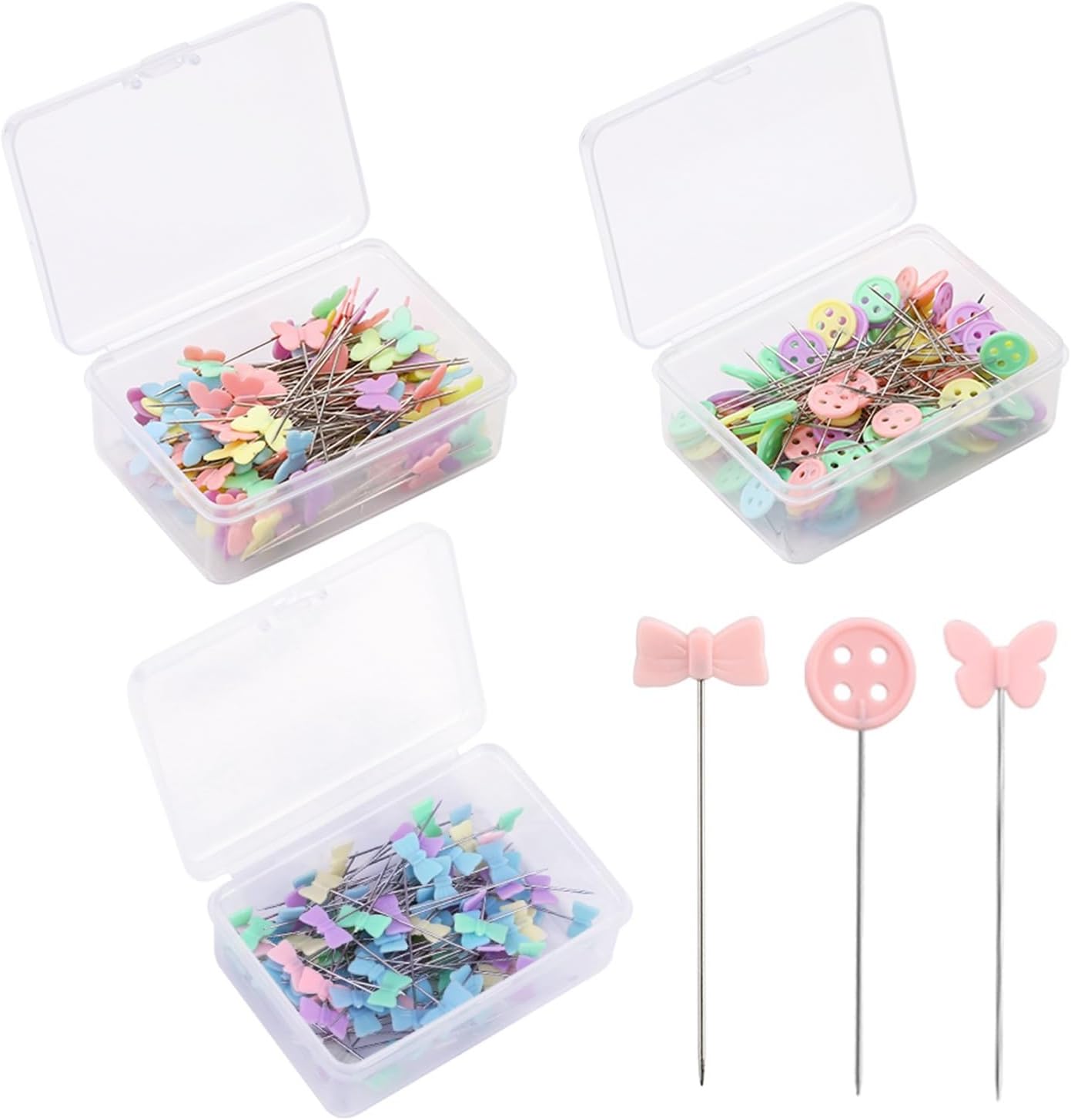 Sewing Pins for Fabric 14 Boxes of Colored Tip Sewing Needles, Quilting Marking and Positioning(Type1)
