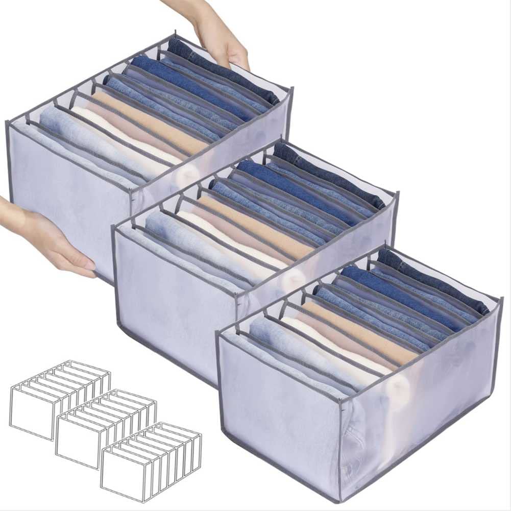 Organizador de Ropa Mejorada Organizador de Ropa de Vestuario de Gran Capacidad Dense Engrosamiento de Tela Organizador de cajón Plegable for Jeans, Pantalones, suéter, Camisetas