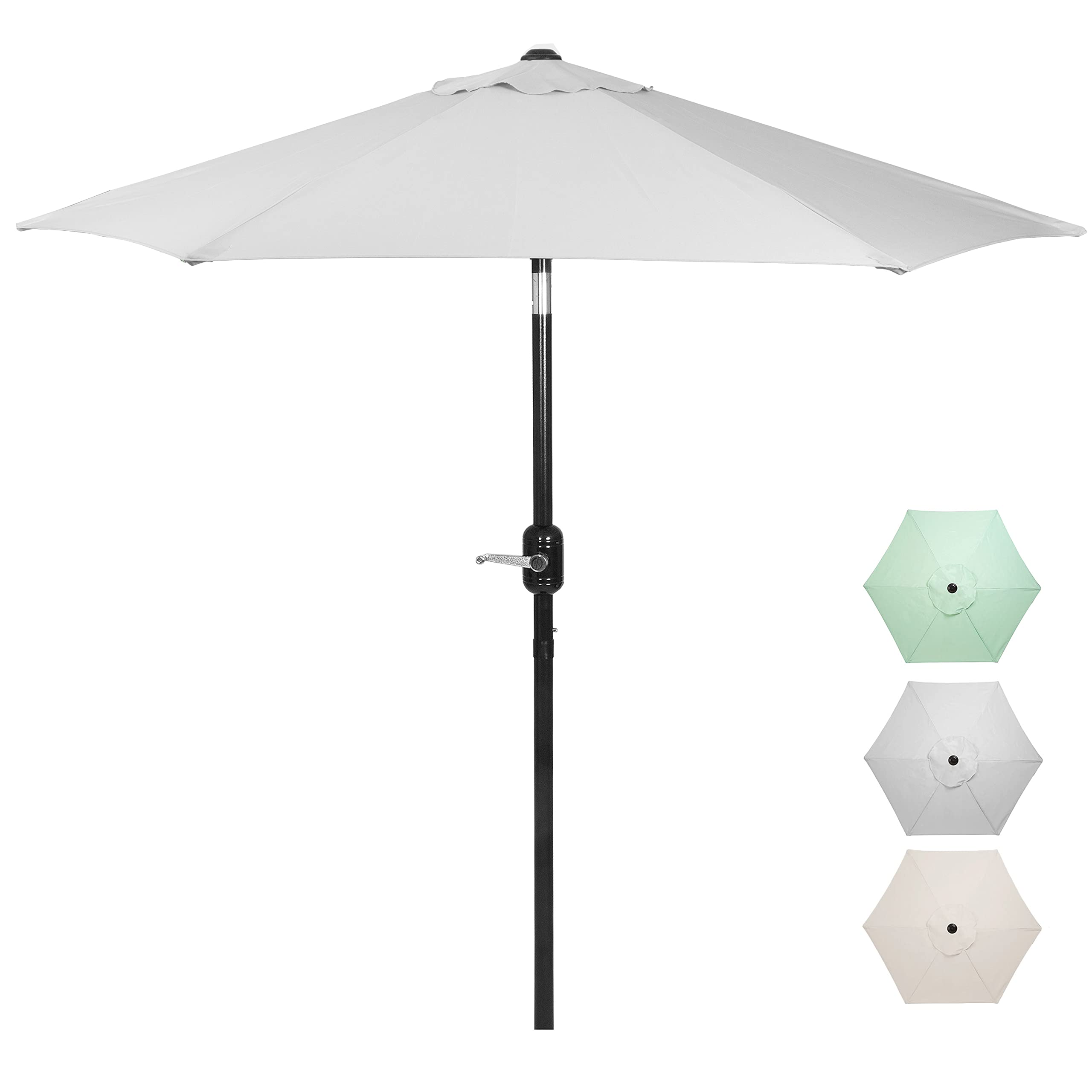 Punchau Outdoor Patio Umbrella, Easy Open/Close Crank and Push Button
