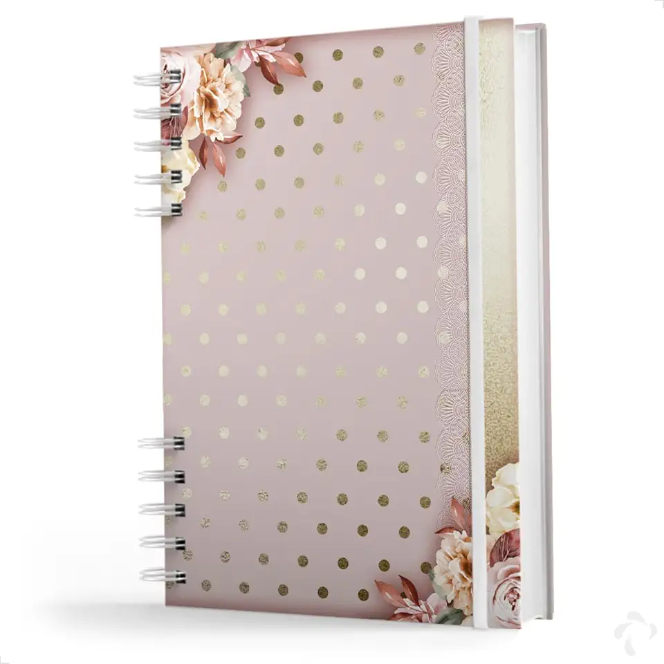 Caderno De Anotações - 200 Páginas - Coleção Floral Rosa