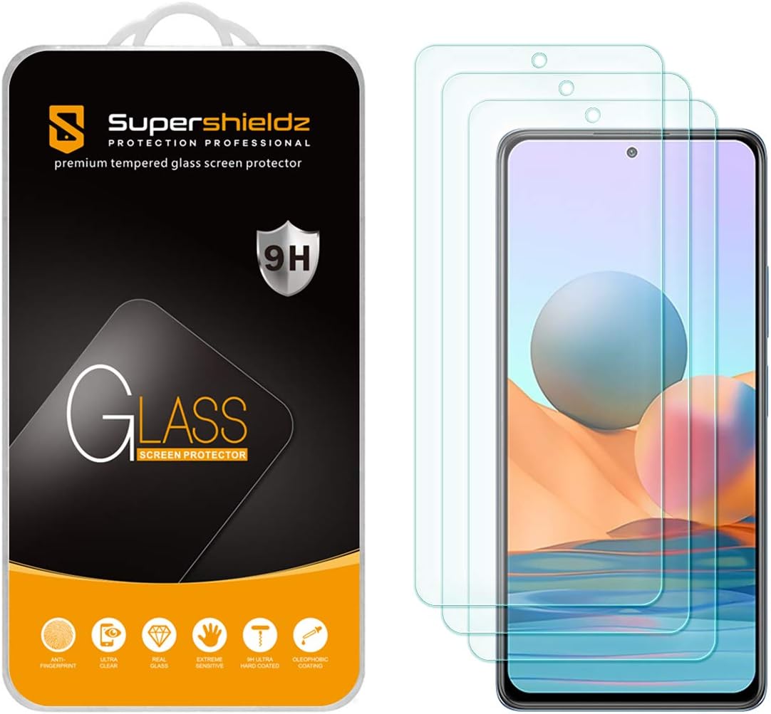 (3 Pack) Designed for Xiaomi (Redmi Note 10 Pro) Tempered Glass Screen Protector, Anti Scratch, Bubble Free